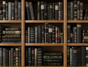 A book shelf filled with lots of books